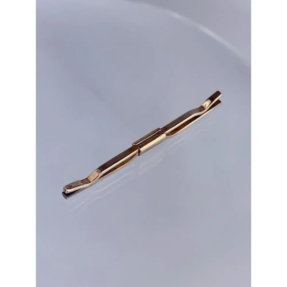 Simple 12k Gold Plated Tie Collar Bar Campus Formal Modern Vintage O1